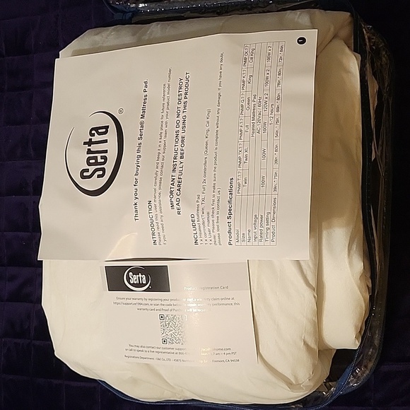 Heated White Quilted Mattress Pad with Controller New - Picture 10 of 15